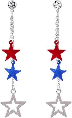 American Flag Earrings 4th of July Drop Dangle Earrings for Women Independence Day Patriotic Earrings,Memorial Day Earrings Leather Earrings Independence Day Holiday Gifts in Saudi Arabia