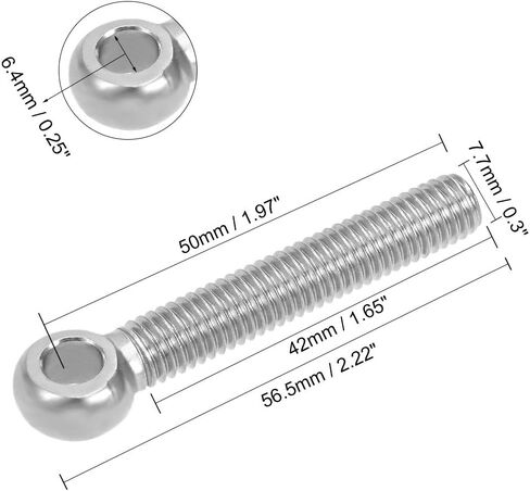 uxcell M10 x 60mm 304 Stainless Steel Machine Shoulder Lift Eye Bolt Rigging 4pcs in Saudi Arabia