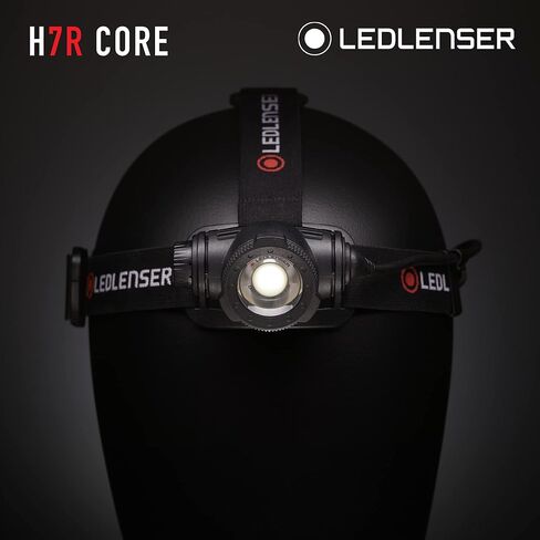 Ledlenser, H7R Work Rechargeable Headlamp, High Power LED,1000 Lumens, Advanced Focus System, Constant Light Output, Bright, Dimmable, Magnetic Charge System, Dustproof, Waterproof, Rubber Covers in Kuwait