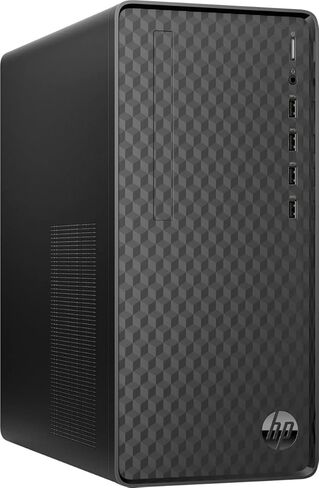 سطح المكتب HP M01-F2254 للمنزل والعمل (Intel i3-12100 4-Core، 8 جيجا رام، 256 جيجا بايت m.2 SATA SSD، Intel UHD 730، واي فاي، بلوتوث، أسود داكن، ويندوز 10 برو) حزمة مع موزع DKZ in Kuwait