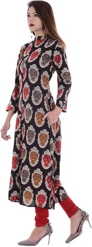 Indian Women's Printed Cotton Kurti Multicolor Top in Saudi Arabia