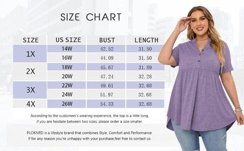 PLOKNRD Women's Plus Size Tops Short Sleeve Henley V Neck Button Up Flowy T Shirts Tunic Loose Blouses Light Purple in Saudi Arabia