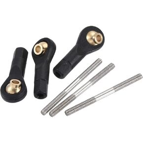 MECCANIXITY M2 2.0xL19mm Lever Steering Linkage Rod Ball Head End 10 Pcs with M2x25mm Connector Stainless Steel Rod Linkage 5 Pcs