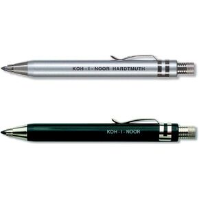 KOH-I-NOOR 5358 - Metal mechanical pencils with a pencil sharpener and clip - Set of 2 - Mine thickness 3.2 mm - black and silver