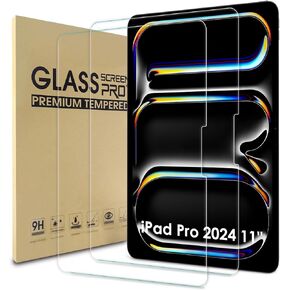WD&CD 2 Pack Screen Protector Compatible with iPad Pro 2024 11'', Tempered Glass Film Replacement for iPad Pro 2024 11''【Anti Scratch 】【Anti Bubble】【High Definition】