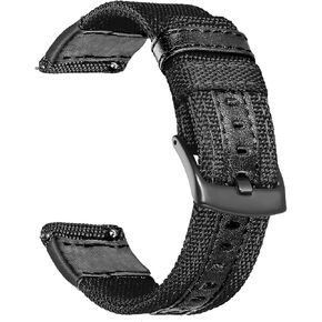 Olytop Galaxy Watch 3 Band 45mm/46mm Bands/Gear S3 Frontier Bands 22mm Quick Release Premium Nylon with Leather Strap Wrist Band for Samsung Gear S3 Frontier/Classic Smartwatch - Army Green