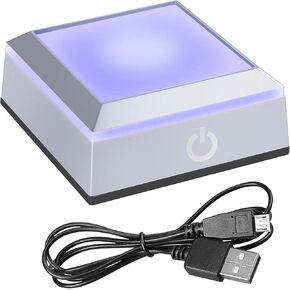 hochance LED Colorful Light Change Base,Touch Switch Display Pedestals Multicolor Show for 3D Crystal Glass Acrylic or Transparent&Translucent Materials (2.7inches,Square Stand with Flat Surface)
