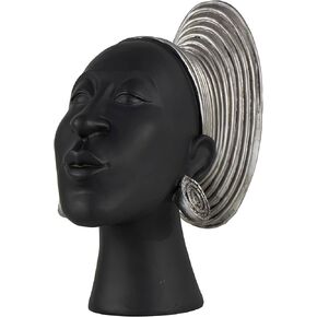 Deco 79 Polystone Woman Decorative Sculpture African Home Decor Statue, Accent Figurine 4" x 9" x 9", Black