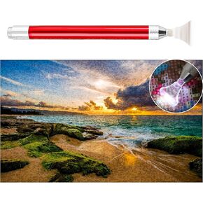 Sunflower Diamond Painting With Illuminated Pen Tip | 5D Large Diamonds Painting Kits With Accessories For Adults | DIY Full Drill Diamond Art Diamond Painting For Home Decor (27.5 X 15.7inch)