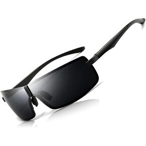 SUNGAIT Ultra Lightweight Wrap Around Polarized Sunglasses for Men Women Al-Mg Metal Frame Spring Hinge UV400