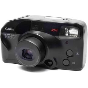 Canon Sure Shot Zoom-S 35mm Point and Shoot Film Camera SAF Canon with Zoom Lens 38-60mm. Built-in Flash and film rewinder as well as counter. (Renewed)