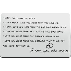 Xiahuyu Engraved Wallet Insert Card for Boyfriend Fiance Husband Christmas Birthday Gifts I Love You Gifts for Him Valentines Day Gifts Anniversary Present Gifts for Men