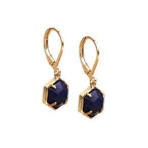 Gempires Natural Mossagate Bezel Leverback Hoop Earrings Crystal Dangle Drop Earrings For Women 14k Gold Plated Earrings Best Friend Birthday Gifts