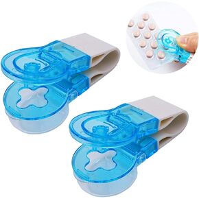 Portable Pill Extractor Tool,Tablet Blister Pack Opener, Tablets Popper Pills Dispenser Ideal accessory for Elderly, Disabled, Arthritis to Punch The Pill Out Blue Color 2pcs Popper