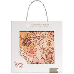 Lucy Darling Little Dreamer Flower Child Organic Cotton Baby Blanket - Premium, Eco-Friendly, Soft Cotton Baby Blanket for Girl or Boy