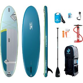 Boardworks SHUBU Sōlr SUP - لوح التجديف القائم القابل للنفخ في الماء بالكامل - يتضمن SUP مجموعة كاملة مع مجداف وحقيبة حمل على الظهر ومقود وحقيبة جافة ومضخة - 10.6 قدم