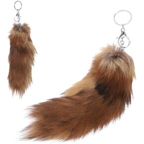 Tail Keychain Miss Animal Metal Leather Bag