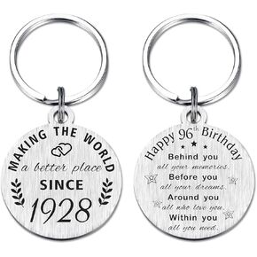 هدايا عيد الميلاد 96 للنساء والرجال، سلسلة مفاتيح عيد ميلاد عمرها 96 عامًا، هدايا مواليد 1928، زينة عيد ميلاد 1928 in Kuwait