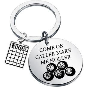 PLITI Bingo Gift Bingo Gambler Gift Bingo Lover Gift Bingo Game Jewelry Bingo Charm Keyring