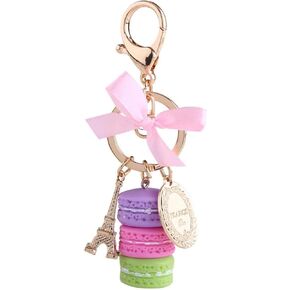 Pssopp Key Ring Colorful Alloy Macaroon Keychain Eiffel Tower Key Pendant Cute Decoration for Key and Bags