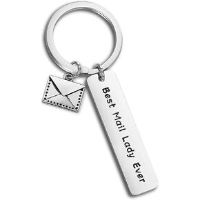 ENSIANTH Mail Carrier Keychain Thank You Gift For Postal Worker Best Mail Lady Gift Letter Charm Keychain