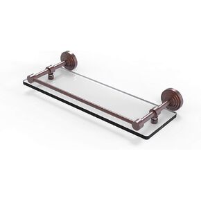 Allied Brass WP-1/22-GAL-ABR Wp 1 Gal Waverly Place Inch Tempered Gallery Rail Glass Shelf, 22 Inch, Antique Brass