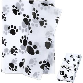 Dog Paw Tissue Paper, 30 Sheets Dog Wrapping Paper Cute Animal Paw Print Tissue Paper Puppy Paw Print Wrapping Paper for Gift Bags Wrapping and DIY Crafts, 19.69 x 13.78 in