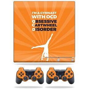 Skin Compatible with Sony Playstation 3 PS3 Slim + 2 Controllers – OCD Gymnast | MightySkins Protective, Durable, and Unique Vinyl wrap Cover | Easy to Apply, Remove | Made in The USA