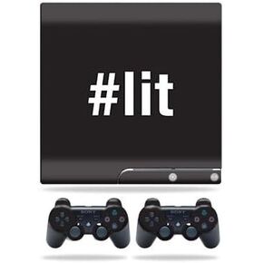 Skin Compatible with Sony Playstation 3 PS3 Slim + 2 Controllers – Lit 2 | MightySkins Protective, Durable, and Unique Vinyl wrap Cover | Easy to Apply, Remove, and Change Styles | Made in The USA