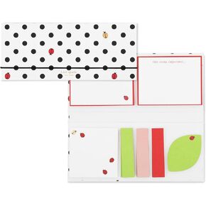 Kate Spade New York Padfolio with 7 Sticky Note Pads, Studying Essentials Set Includes Cute Sticky Notes with 75 Sheets Per Notepad, Rise and Shine