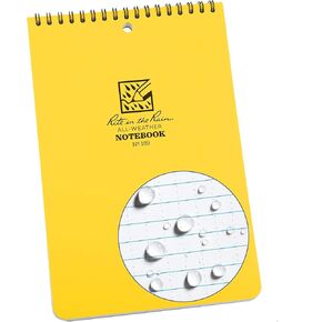 Rite in the Rain All-Weather 6" x 9" Top-Spiral Notebook, Yellow Cover, Universal Pattern (No. 169)