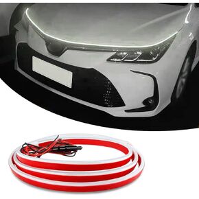 1 PC Car Through-Type Hood Light Exterior LED Light Bar, 59" Waterproof Light-Emitting Strip with Start Scan Decoration, Hood Gap Daytime Running Light, Universal for Cars (Blue)