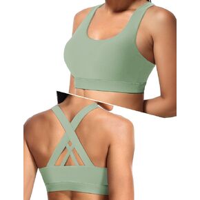 Sports Bras for Women, High Support Criss Cross Back Bras for Large Bust, High Impact Strappy Yoga Workout Bra