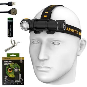 Armytek Wizard C2 Pro Max XHP70.2 LED Magnet Rechargeable Headlamp 4000 Lumens w/ Free Eco Sensa Magnetic USB Charging Cable Included