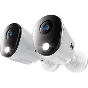Night Owl Add On Wired 4K HD Indoor/Outdoor Deterrence Cameras with 2-Way Audio (2-Pack) (Requires Compatible DVR - Sold Separately) (2 Camera)