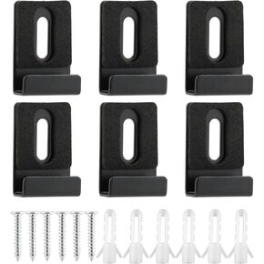 6pcs Metal Mirror Clips, Wide Channel Stainless Steel J Shape Mirror Hanging Kit with Screw, Mirror Hanger for Wall Mounting, Mirror Hanger Clip for Frameless Mirrors