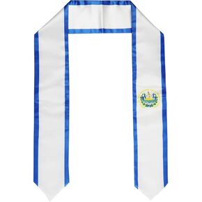 El Salvador Flag Graduation Stole Sash for Study Aboard International Students Abroad Adult Unisex- Cool Graduation Shawl Sash Stole Wraps Scraf
