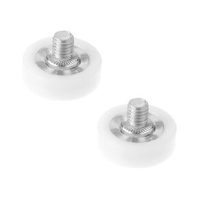 MroMax 4Pcs 22x7x1mm Roller Idler Bearing Pulley Sliding Conveyor Wheel Threaded Rod M6x8mm for Furniture, Hardware Accessories and Mobile Door White