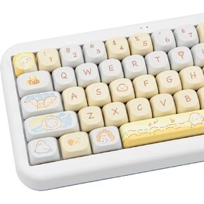 أغطية مفاتيح PBT، 139 أغطية مفاتيح 75 بالمائة، أغطية مفاتيح MOA لطيفة، صبغ لطيف للتسامي، مجموعة أغطية مفاتيح مخصصة للوحة المفاتيح الميكانيكية 61/64/68/84/87/100/104/108 Cherry MX (القطة الوردية)