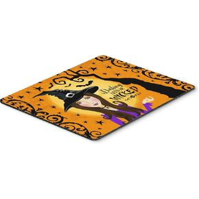Caroline's Treasures BB2326MP Halloween Scary Bull Terrier Dark Brindle Mouse Pad, Hot Pad or Trivet for Home Office Gaming Working Computers Laptop Mouse Mat,Washable Large Mousepad