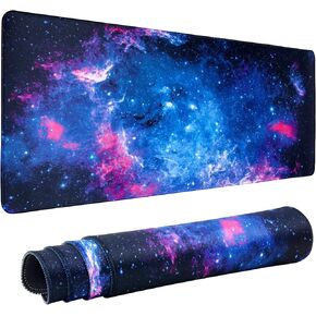 Starry Gaming Mouse Pad Gradient Desk Pad with Seamed Edges, Waterproof Desk Pad Non-Slip Rubber Base Keyboard Pad Computer Mat, 31.5x11.8 Inch Large Mousepad (Starry)