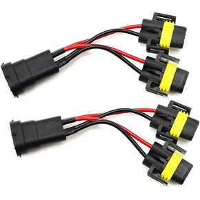 (2 Pieces) car Lights H11H8H9 Male Transfer Female one-Point Two-Conversion Cable Cable Connector Adapter, 9005/9006 Socket Harness