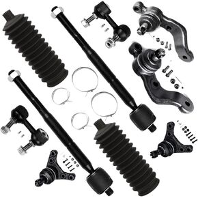 SCITOO 10pcs 2WD Front Inner Tie Rod Ends w/Boots Kit Fit 2001-2003 For Toyota For Tacoma Lower Upper Ball Joints Sway Bar Links Suspension Kit 5-Lug Excludes Pre Runner Models