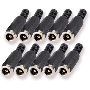 10-Pack 5.5mm x 2.5mm DC Socket Female Barrel Jack Solder On DIY Custom Power Plug Adapter
