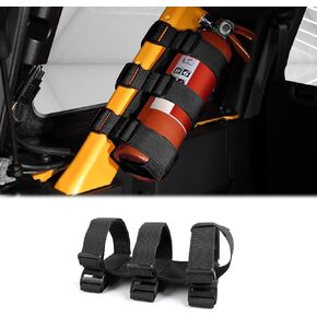 Hoolcar Roll Bar Fire Extinguisher Holder 2.5-3LB Adjustable Extinguisher Strap Mount for 2021-2022 Ford Bronco, Black, 1PC