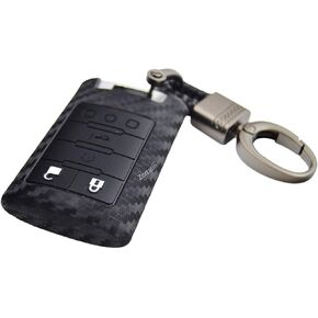 Carbon Silicone Smart Key Fob Cover for Corvette C7 Cadillac CTS ATS SRX STS DTS