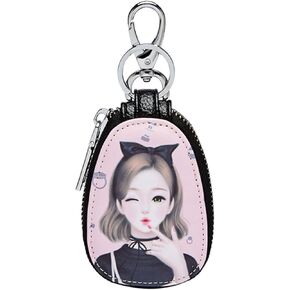 BoAn Car Key Case,Women and Girls Cute Car Key Fob Case,Keyring Zipper Bag
