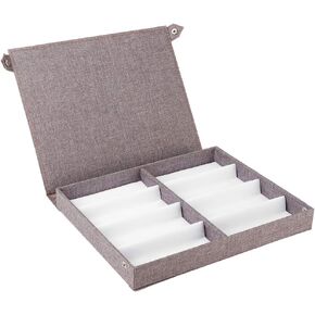 ZJchao Sunglass Organizer, 8 Slots Glasses Storage Box Travel Sunglass Case with Lid Eyeglass Storage Organizer Collector Box Storage Glasses Ties Watches Eyewear Case for Women Men