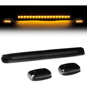 DNA Motoring CBL-CSIL07-SM-W LED Cab Roof Top Lens Center Light with Pair Side Lamp
