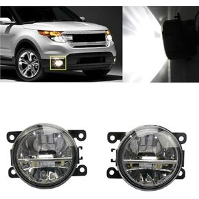 Pair of 80W LED Bumper Lamp Fog Light Compatible with Nissan Frontier Armada Titan Xterra PC Lens FIT OE 4F9Z15200AA FO259221